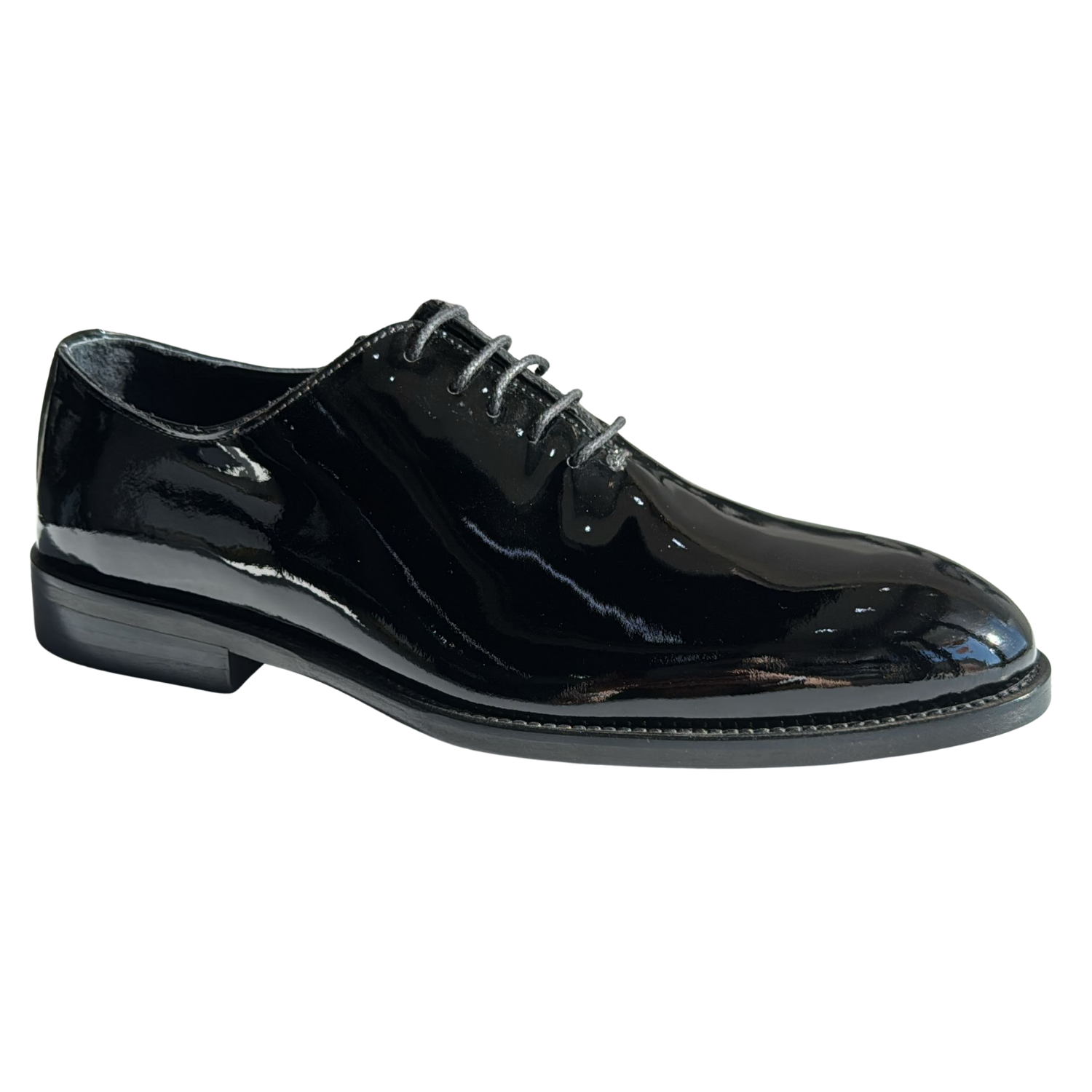 Pantof elegant bărbat piele naturală - negru lac 1038