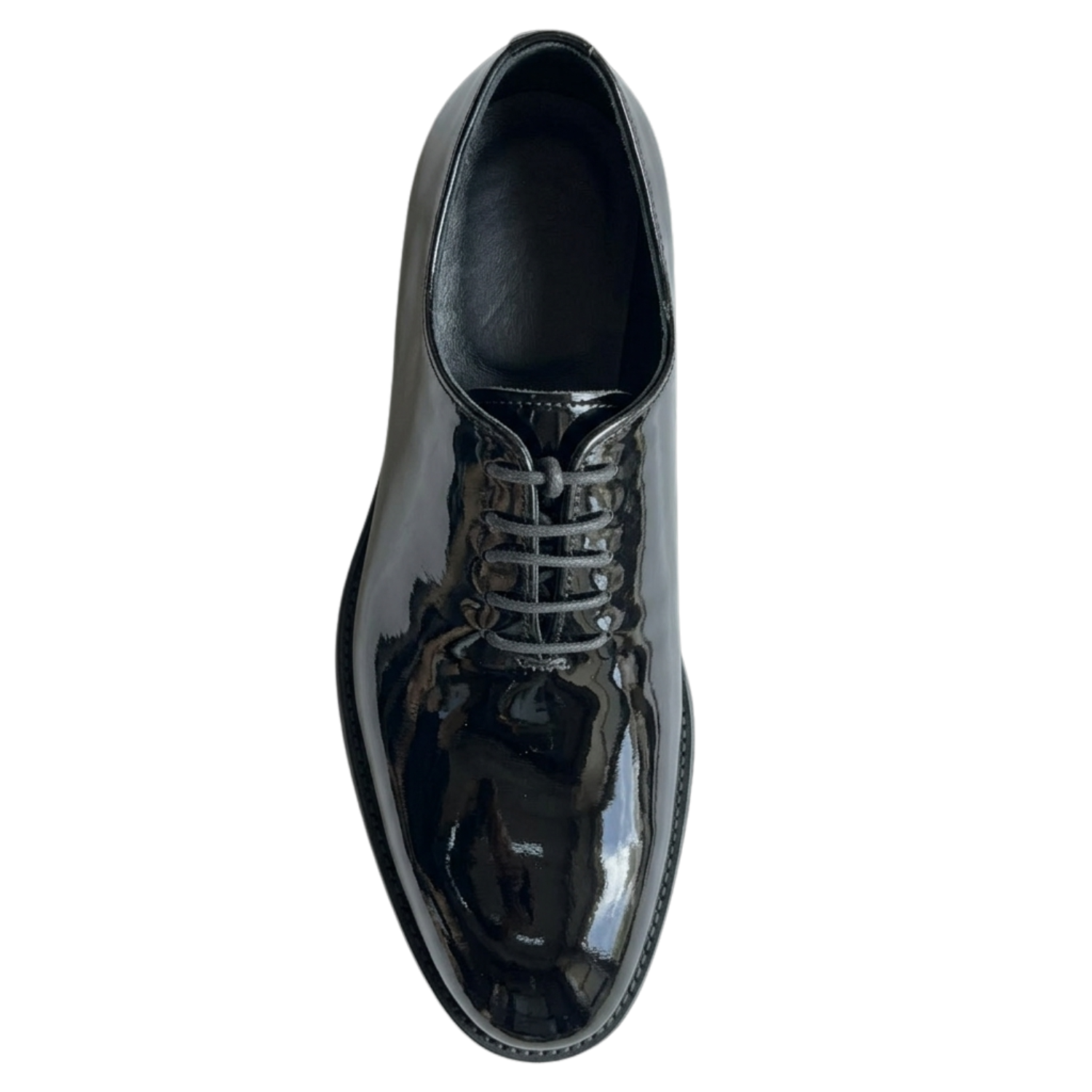 Pantof elegant bărbat piele naturală - negru lac 1038