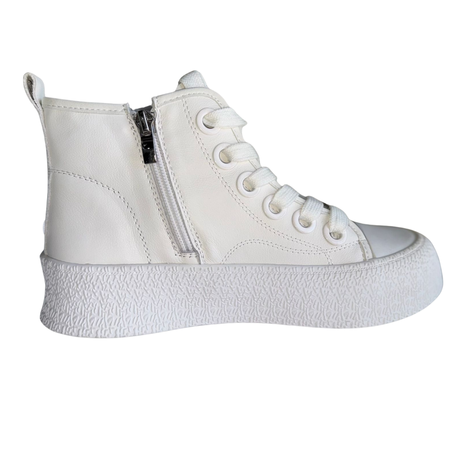 Ghete sport damă piele, alb, cod 2A61-8