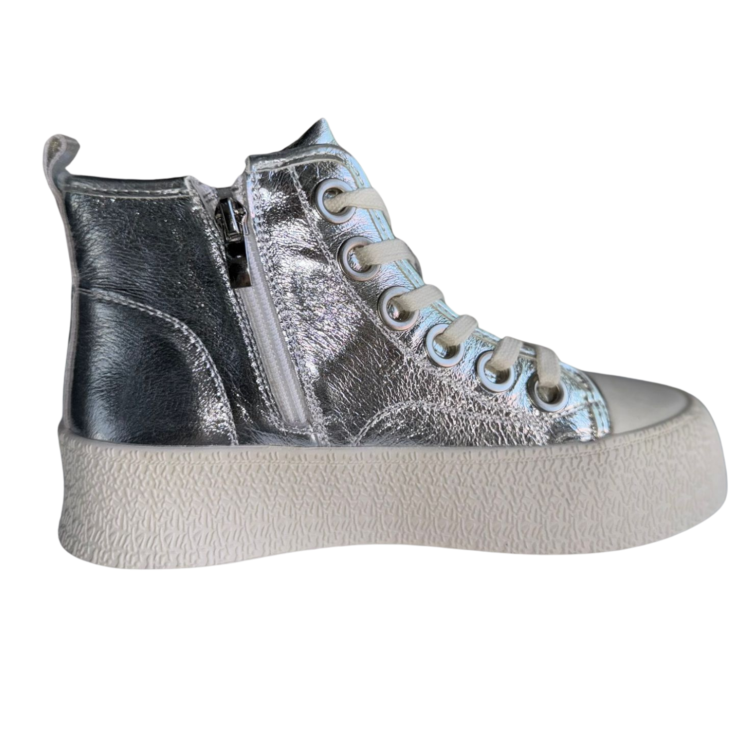 Ghete sport damă piele, argintiu, cod 2A61-8