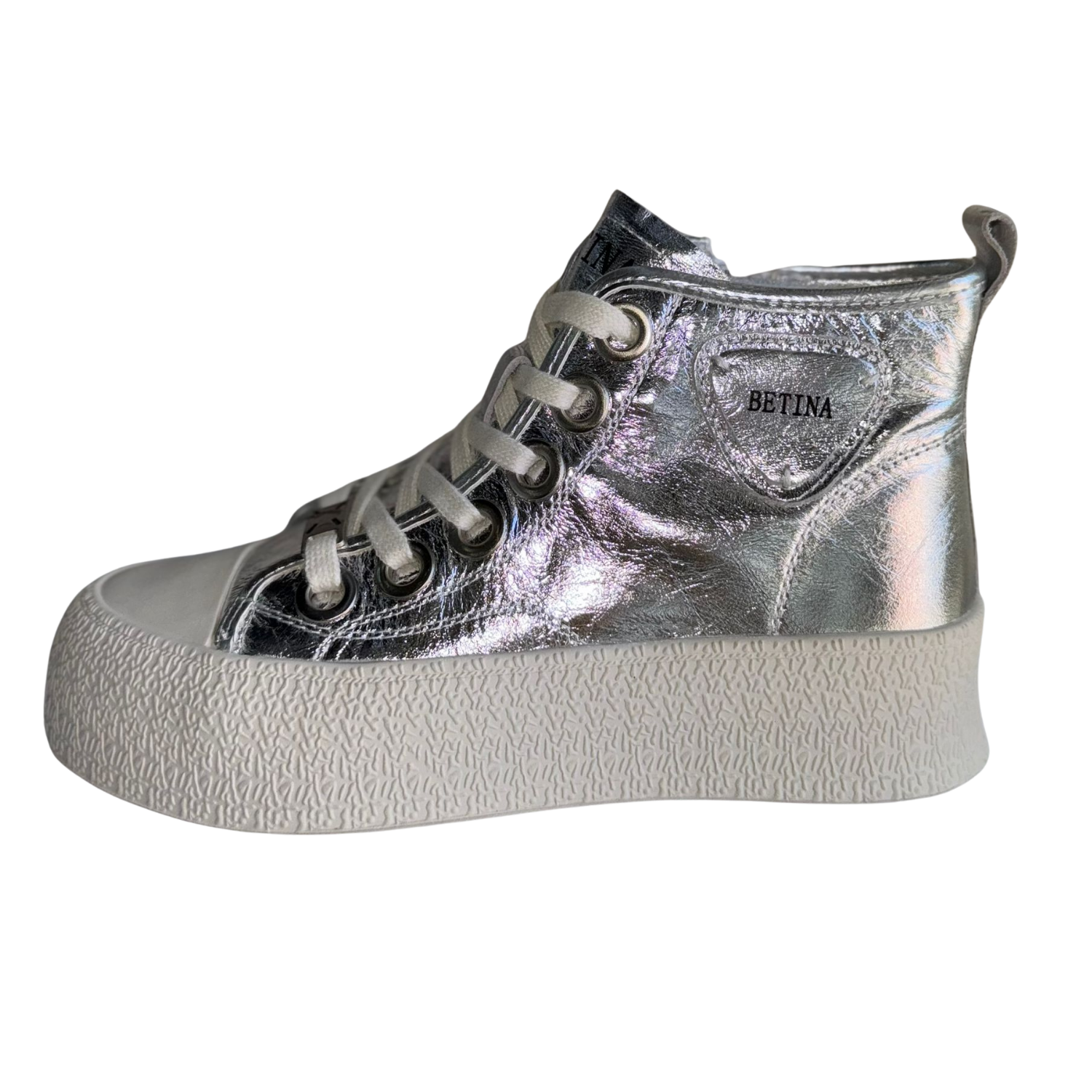 Ghete sport damă piele, argintiu, cod 2A61-8