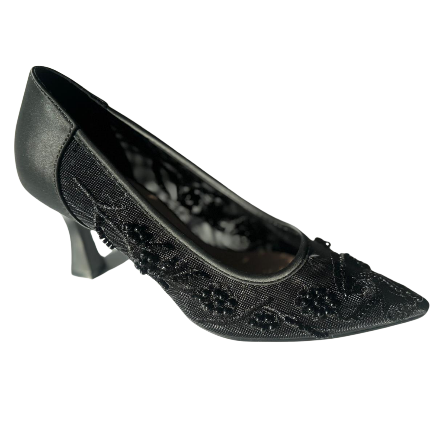 Pantof damă elegant negru dantela, cod 088