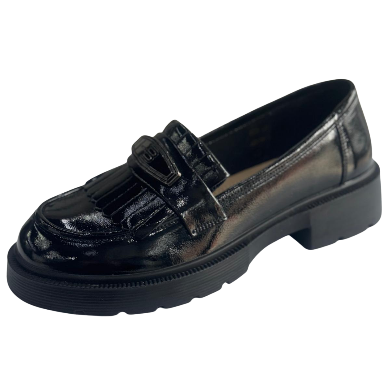 Pantof damă, negru lac, piele, cod Q8971