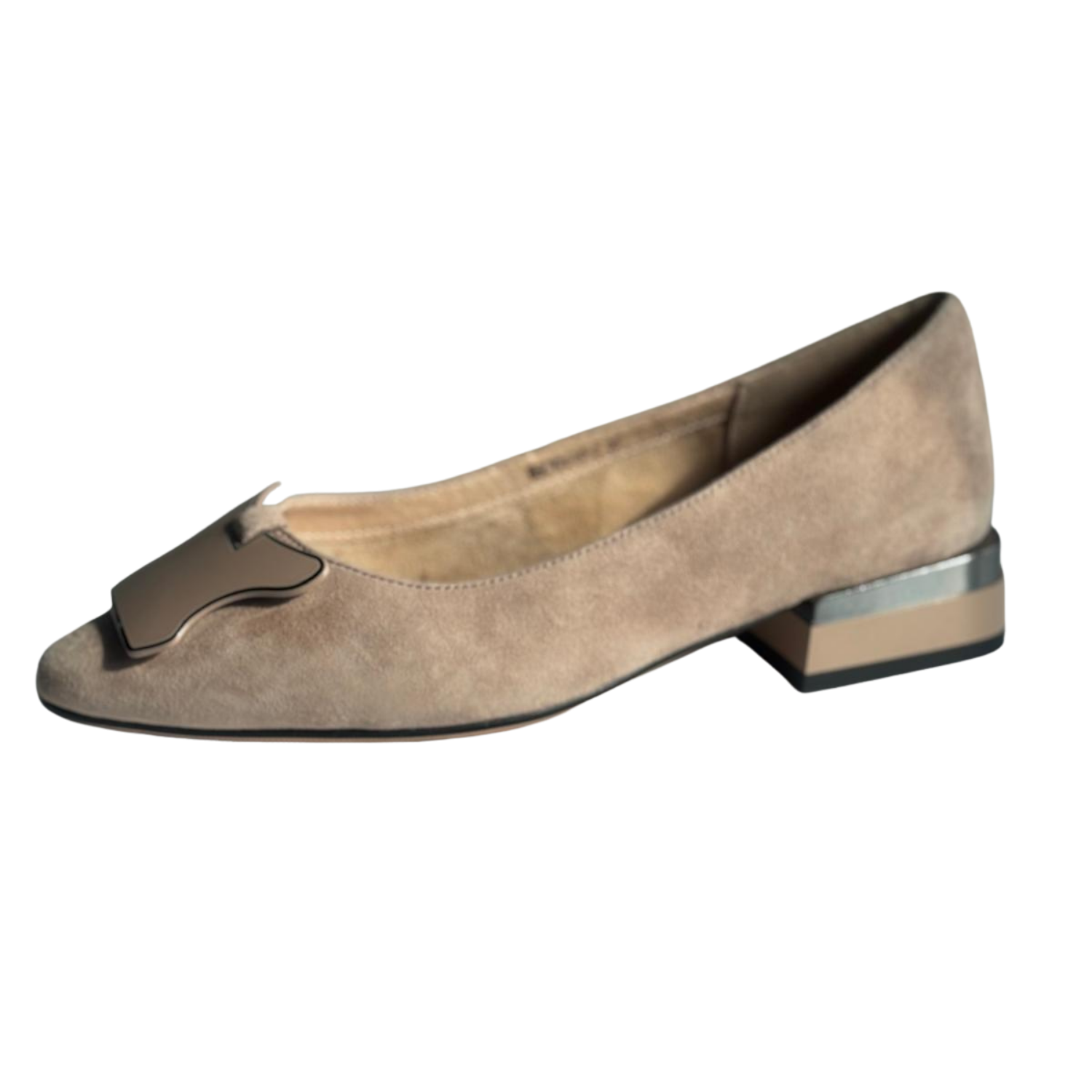 Pantof damă, piele întoarsă, bej, cod BSCW2649-2