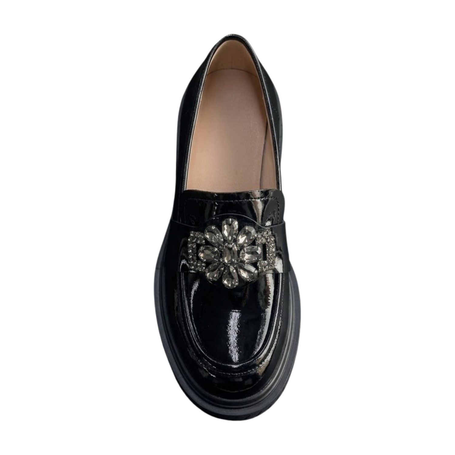 Pantof damă lofers, negru lac, piele naturala cod Z737-6