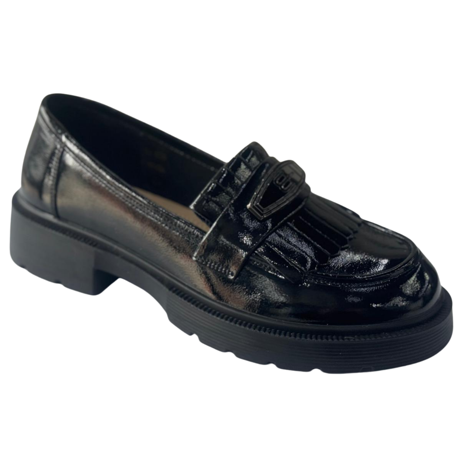 Pantof damă, negru lac, piele, cod Q8971