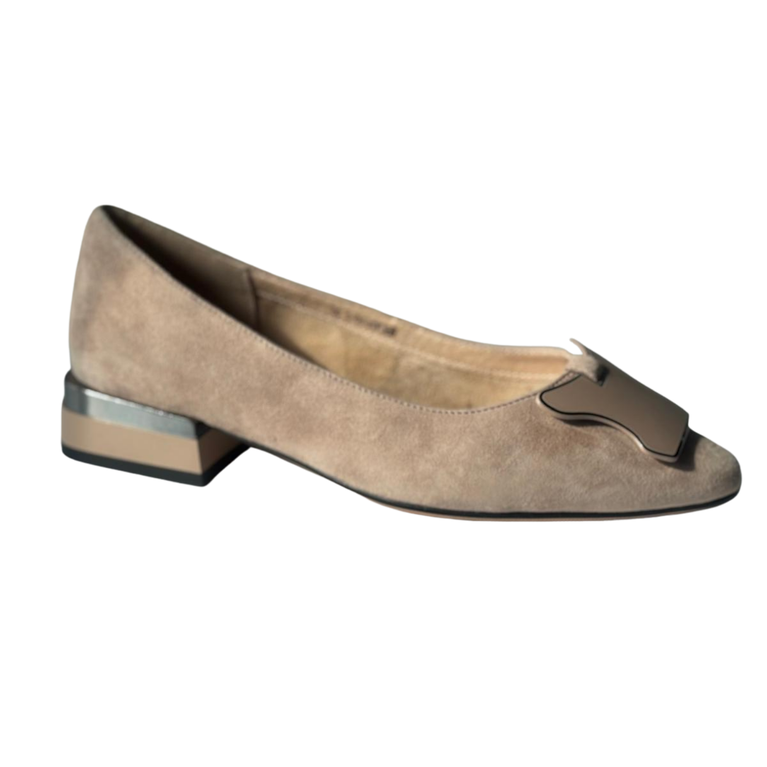 Pantof damă, piele întoarsă, bej, cod BSCW2649-2