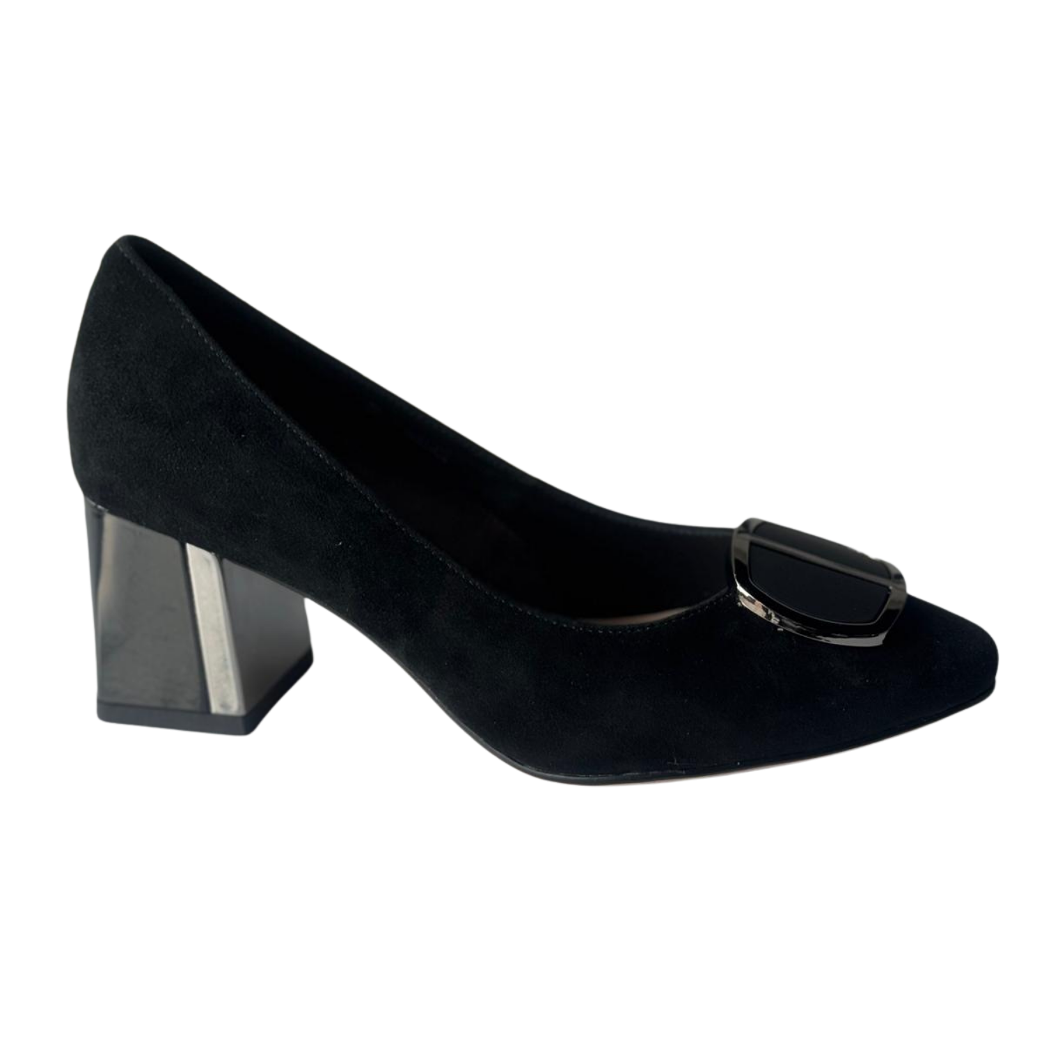 Pantof damă, piele întoarsă, negru, cod BSCW2649-1