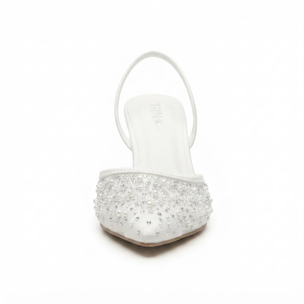 Sandale Elegante Slingback cu Perle și Cristale cod 1043