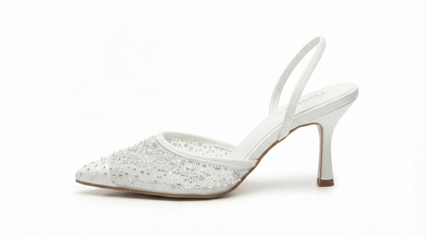 Sandale Elegante Slingback cu Perle și Cristale cod 1043
