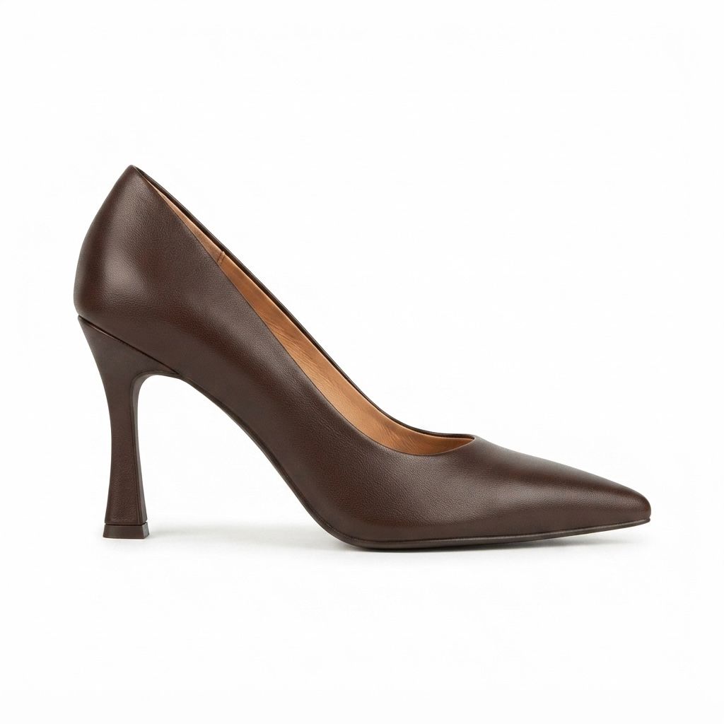 Pantofi Dama Stiletto Eleganti din Piele Naturala Maro Kordel - Cod 3024