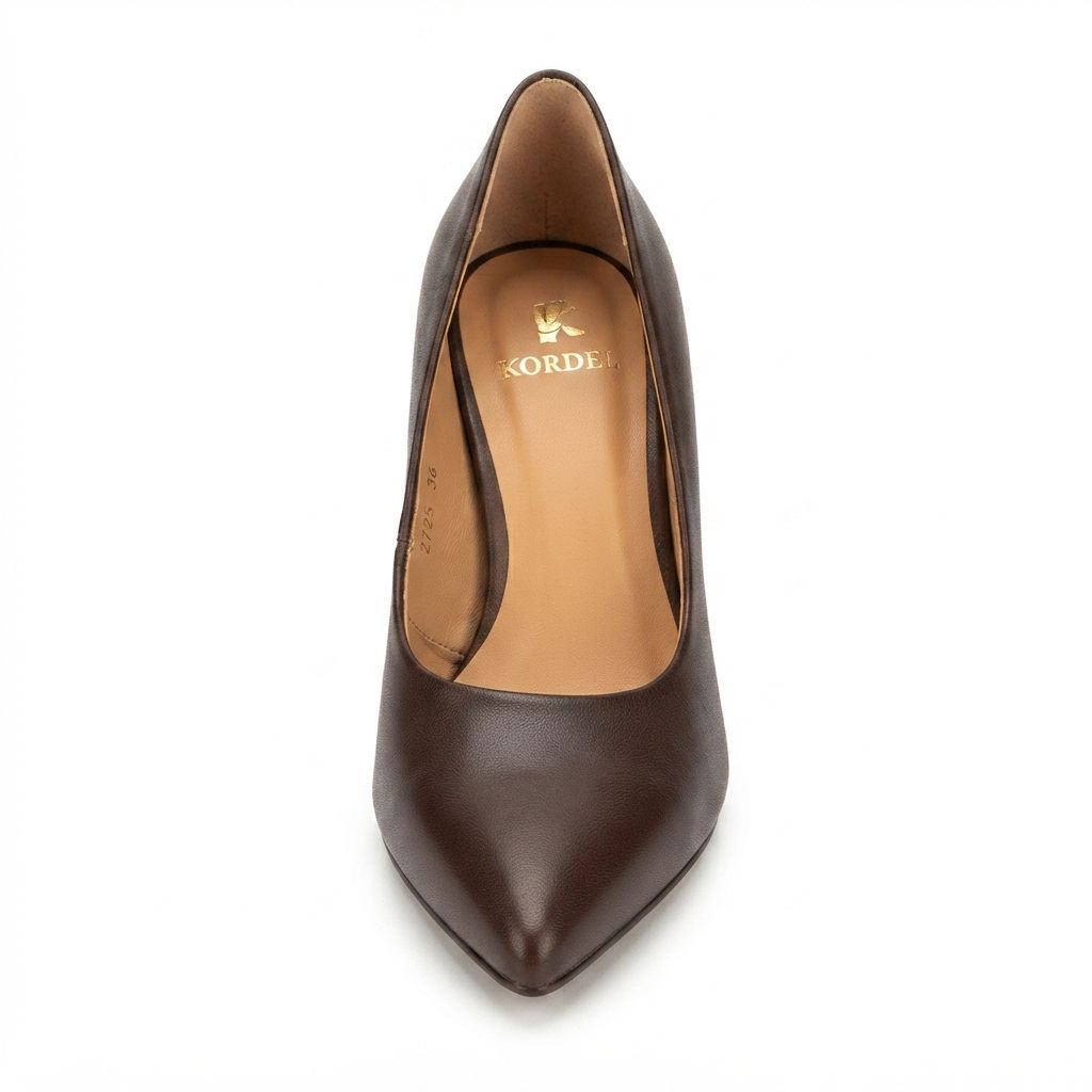 Pantofi Dama Stiletto Eleganti din Piele Naturala Maro Kordel - Cod 3024
