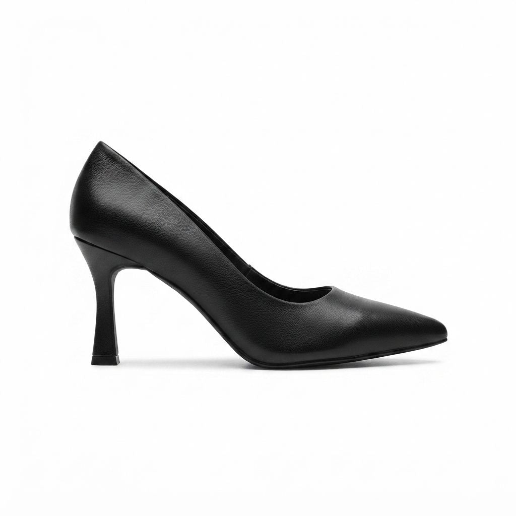 Pantofi Dama Stiletto Eleganti din Piele Naturala Neagra Kordel - Cod 3024-2