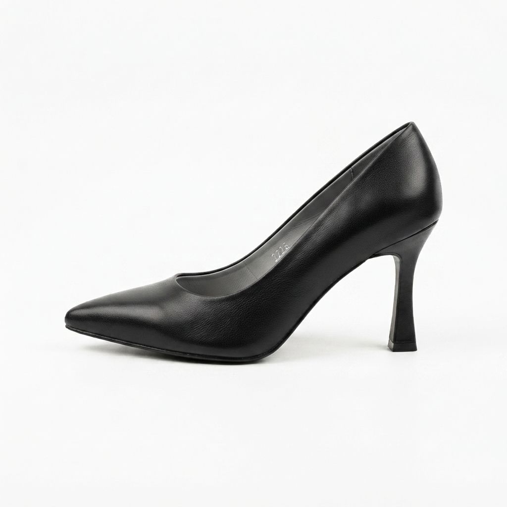 Pantofi Dama Stiletto Eleganti din Piele Naturala Neagra Kordel - Cod 3024-2