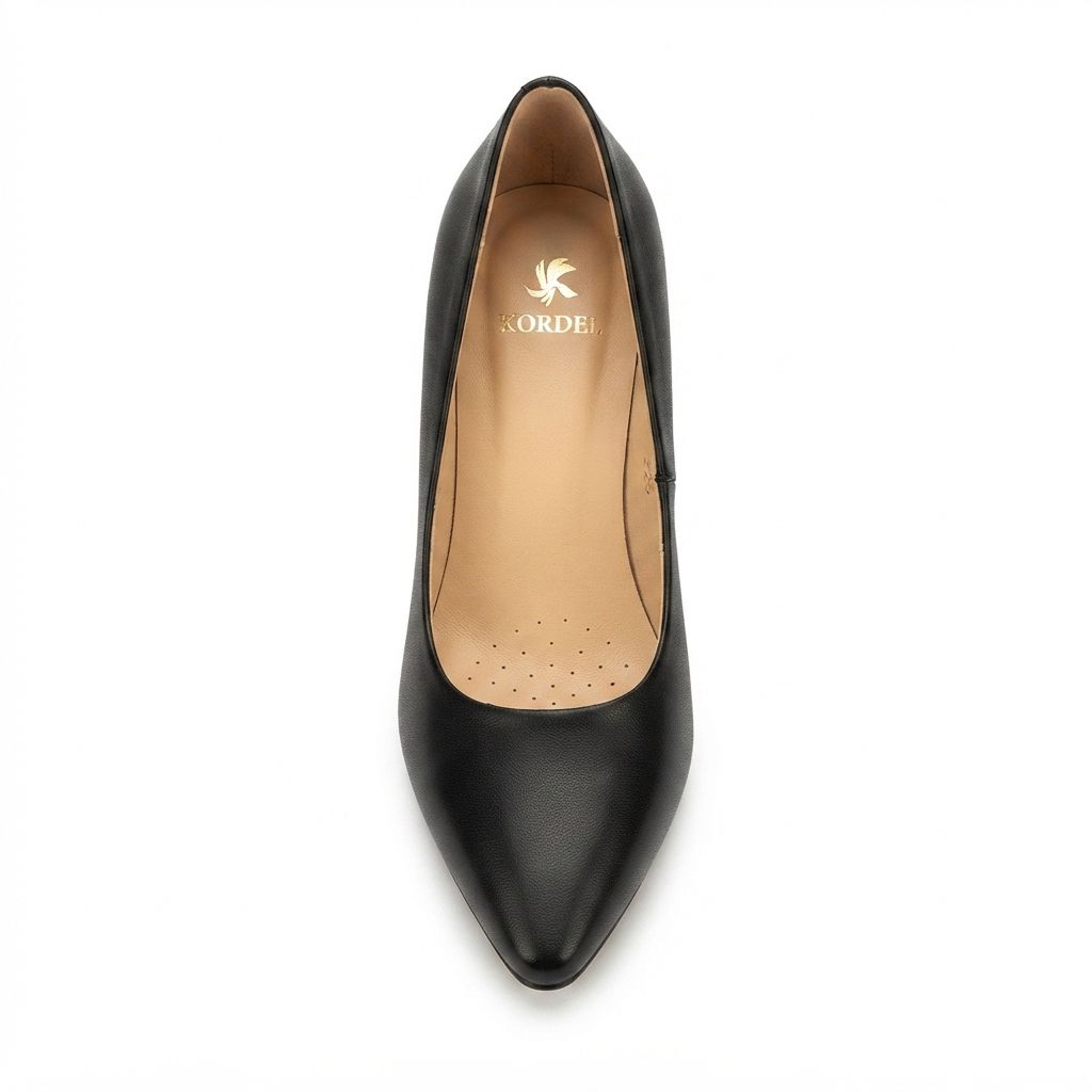 Pantofi Dama Eleganti din Piele Naturala Neagra Kordel - Cod 3183