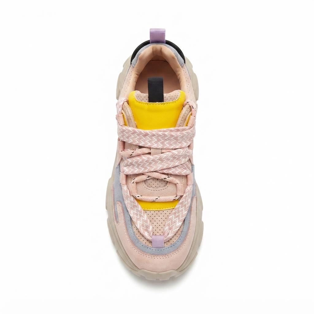 Sneakers Dama Chunky Multicolor din Piele Naturală Cod BD2605-53