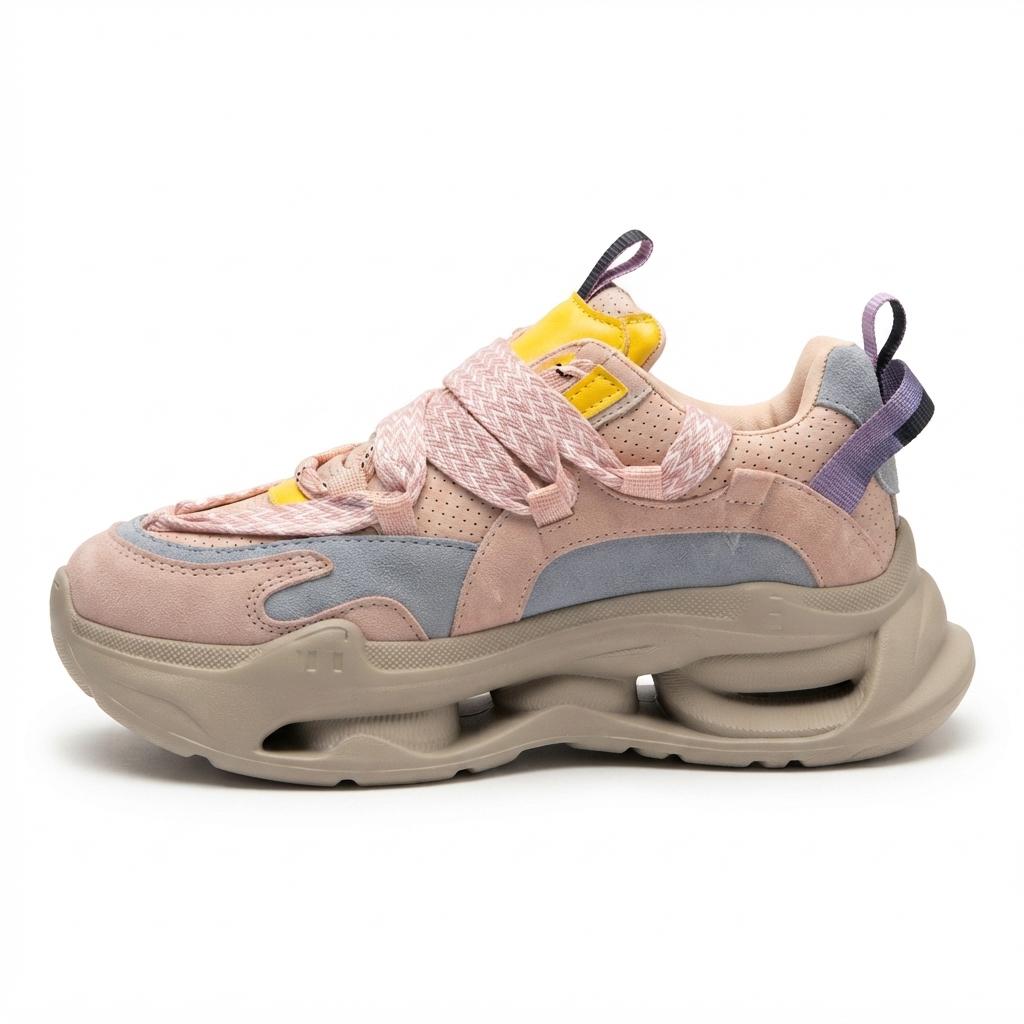 Sneakers Dama Chunky Multicolor din Piele Naturală Cod BD2605-53